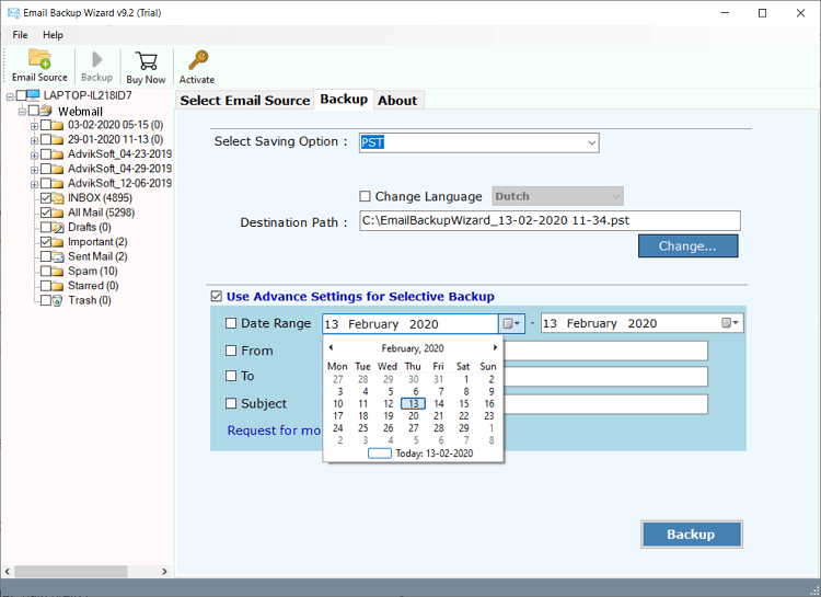Apply Email Filter Options
