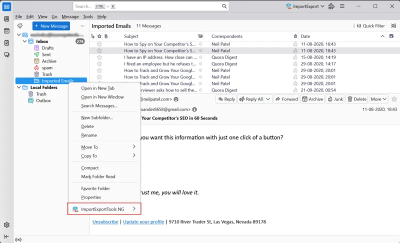 select ImportExportTools NG