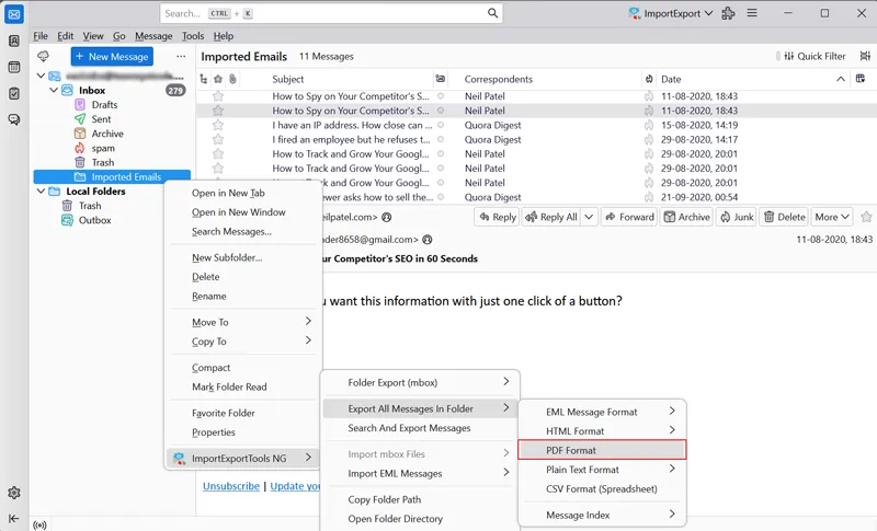 Transfer Thunderbird Emails to Android Device