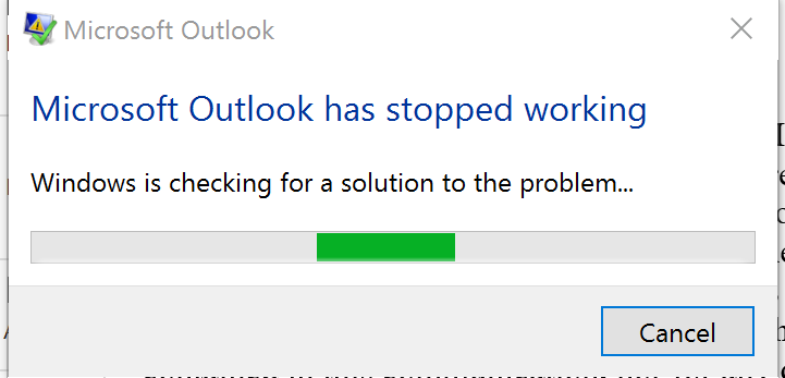 Outlook Stopped Working