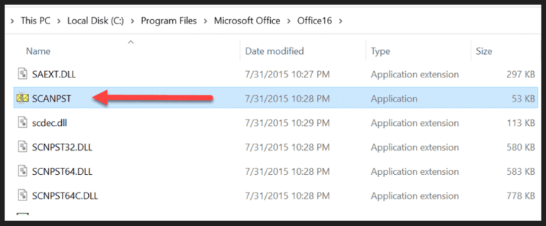locate scanpst.exe