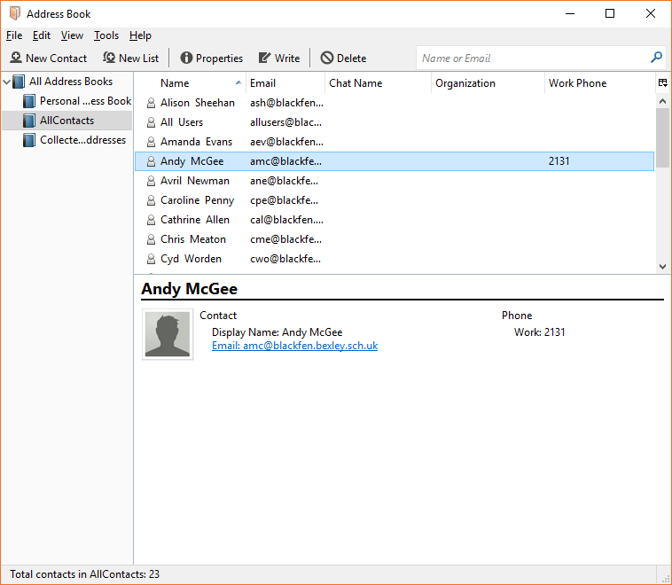 Select the address book