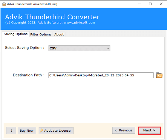 export Thunderbird address book to CSV