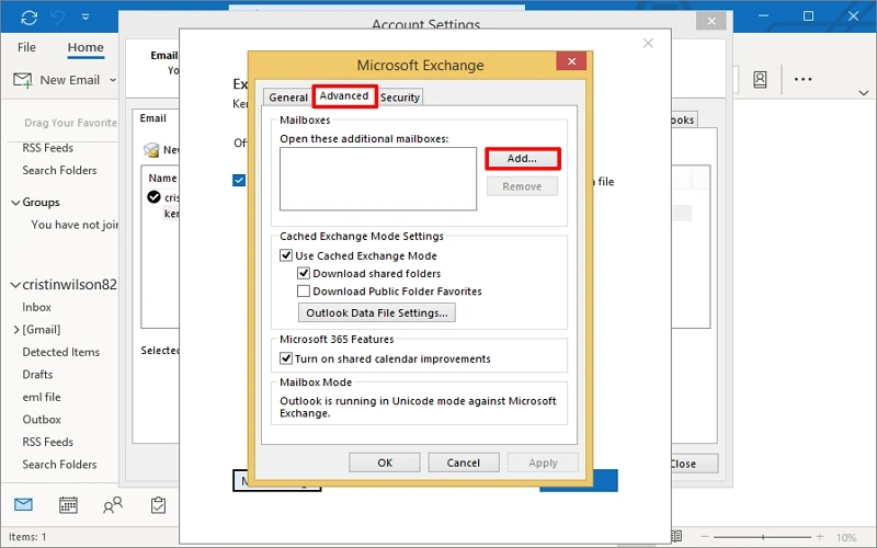 Go to the Advanced tab