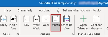 Select the Monthly Calendar view