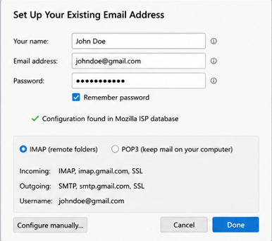 sign into IMAP email