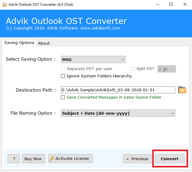 export Outlook contacts to MSG