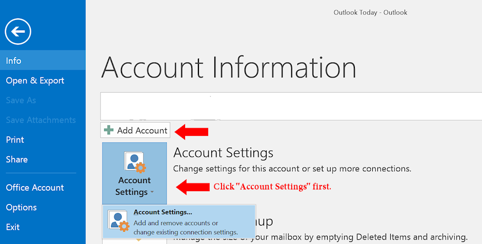 click account Settings