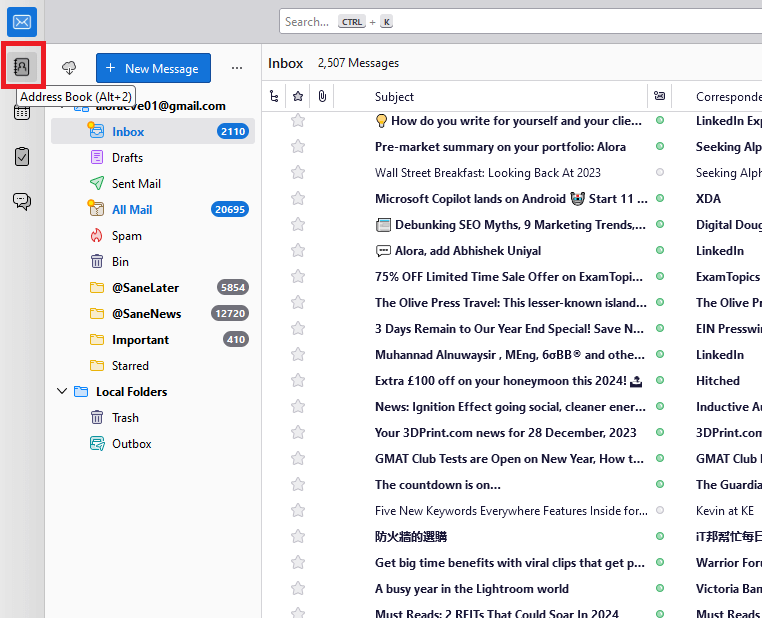 Click on the Contacts icon
