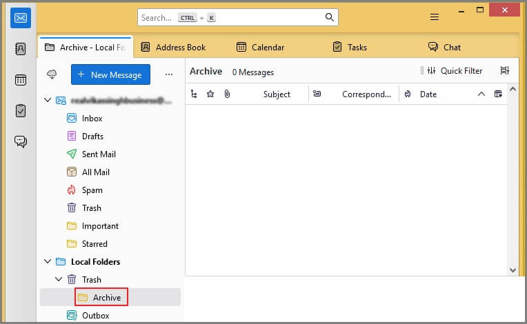 archive thunderbird email