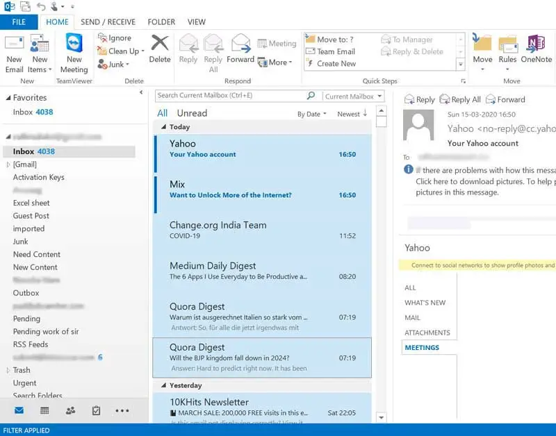 select all emails