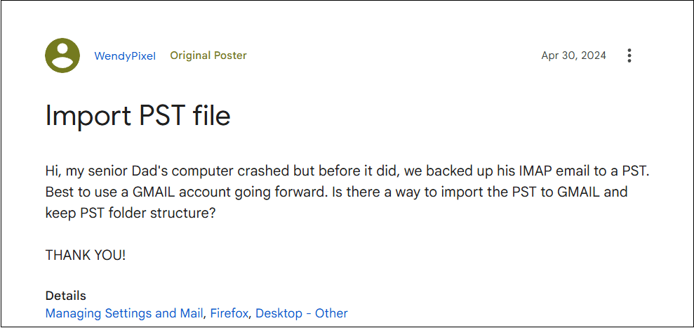 import pst to gmail