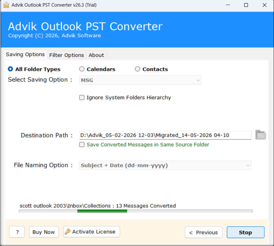 convert pst file to msg