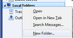 go to Local Folders in Thunderbird