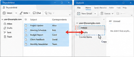 drag and drop msg files