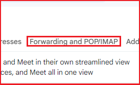 Forwarding and POP/IMAP