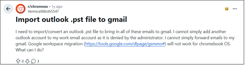 pst to gmail query