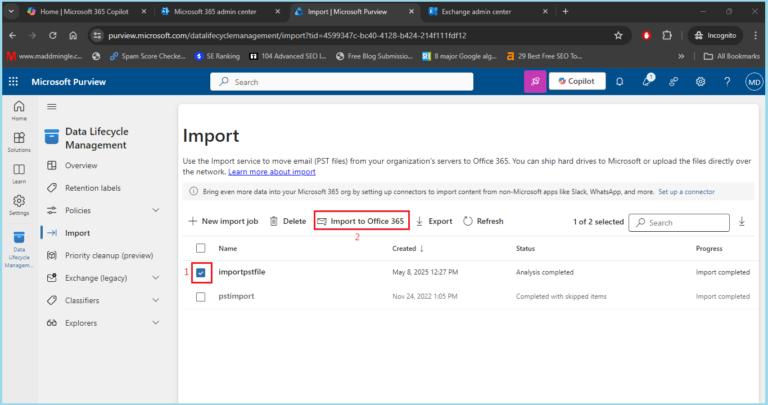 mbox to office 365 migration