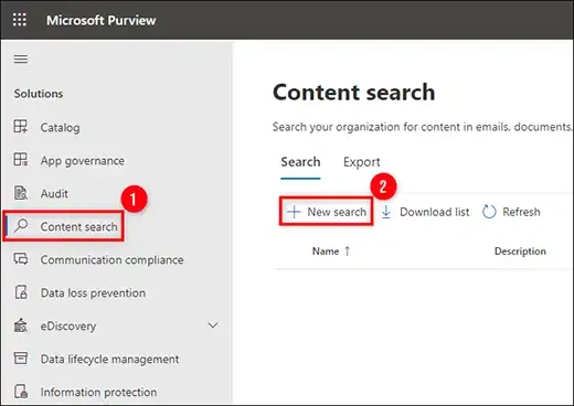Open the Search tab