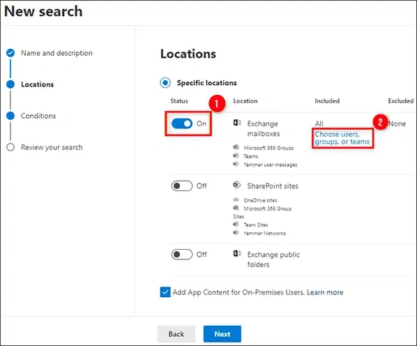 choose locations