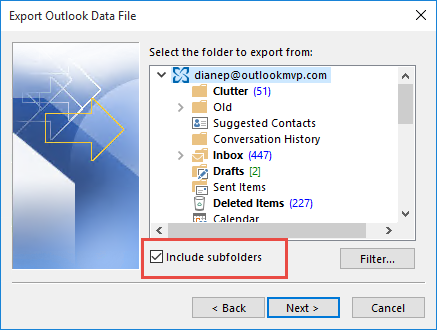Choose your Office 365 mailbox