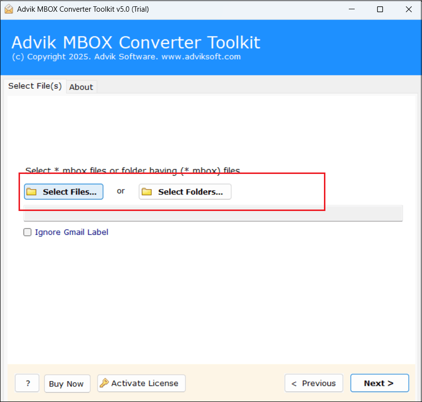 add mbox file