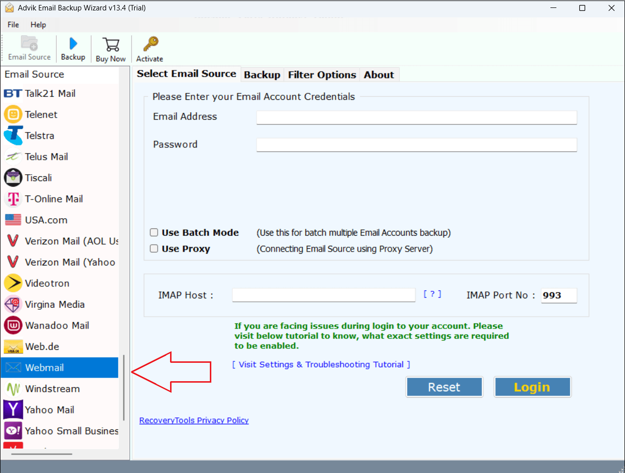 Export Webmail to PST