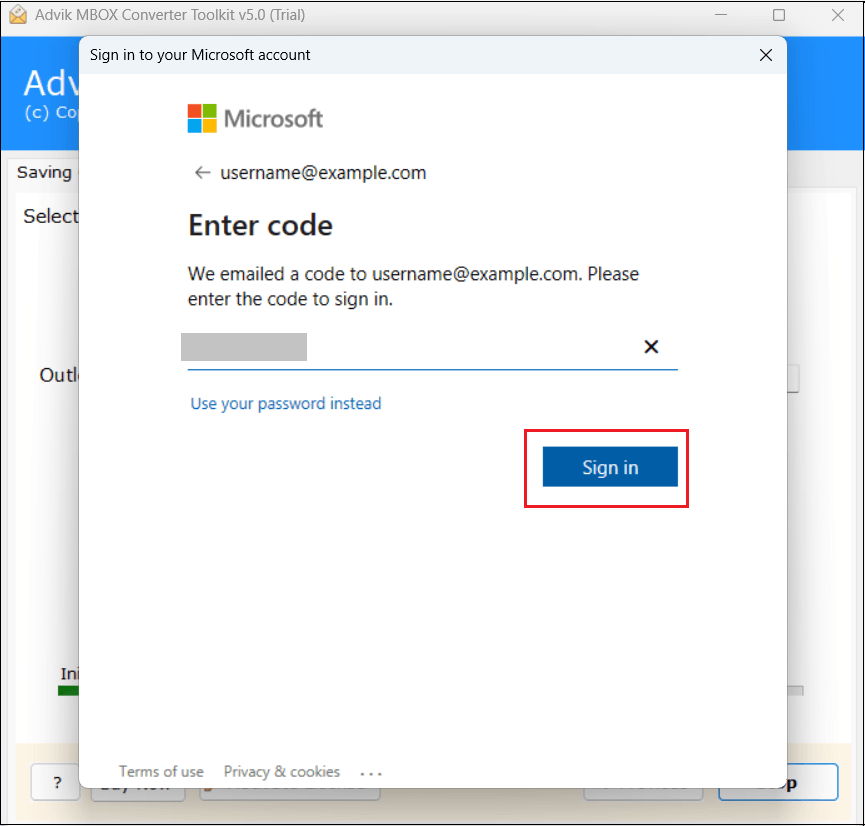 enter the code