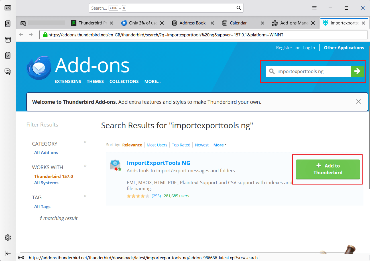 add importexporttools ng