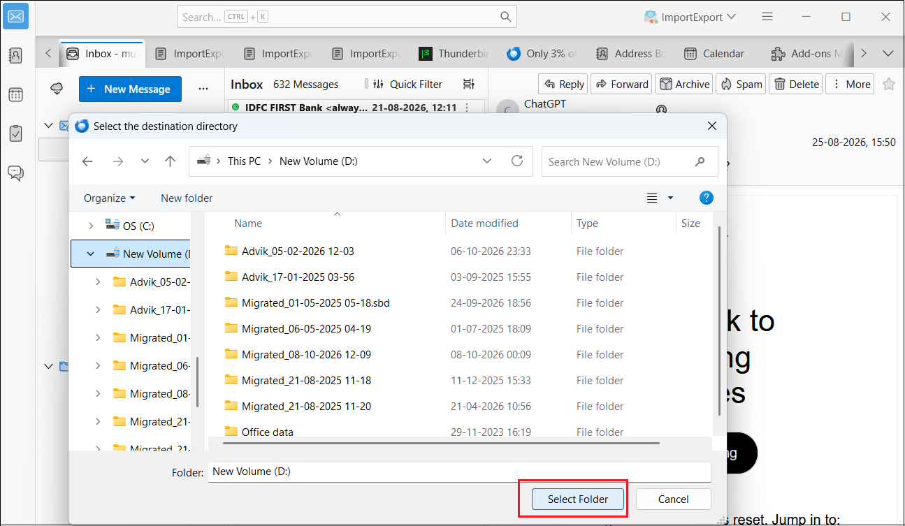 select folder