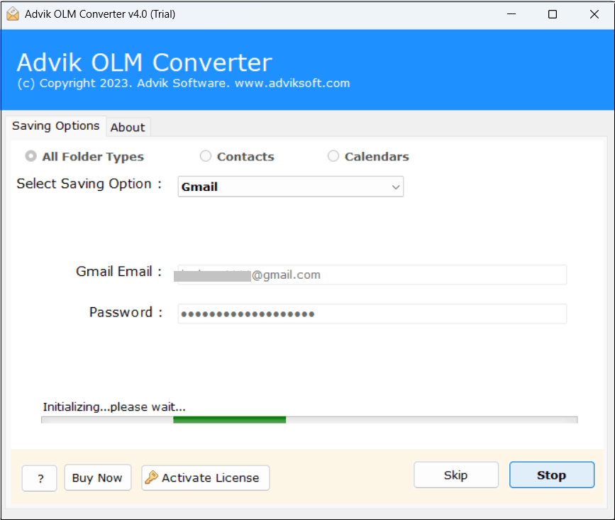 import OLM file to Gmail