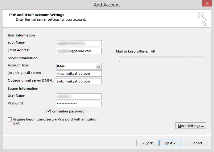 Enter your Yahoo credentials