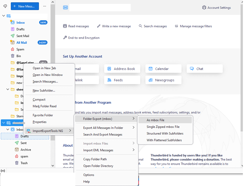 export all emails from thunderbird