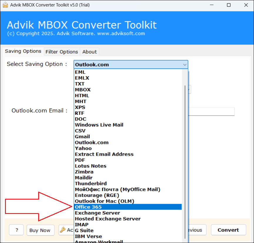 select Office 365