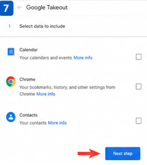 click on next step
