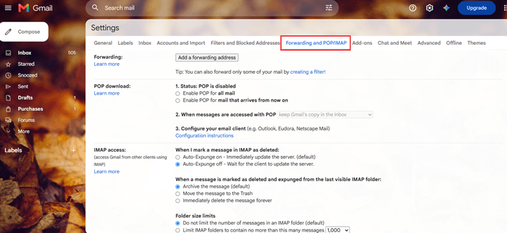 enable imap