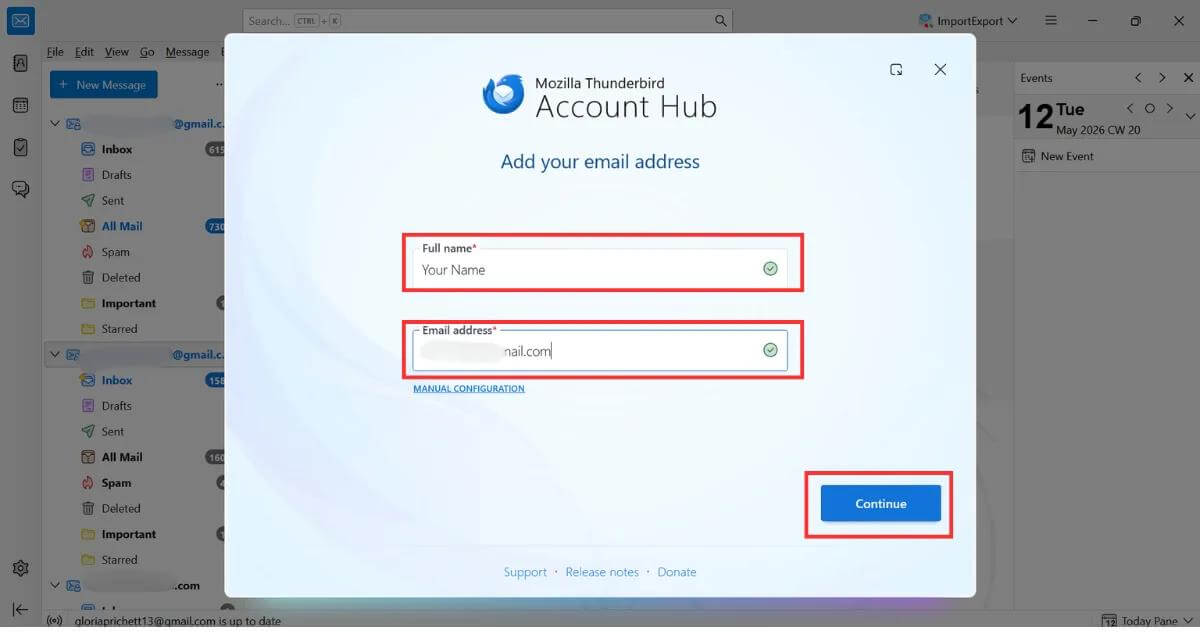 enter hotmail details