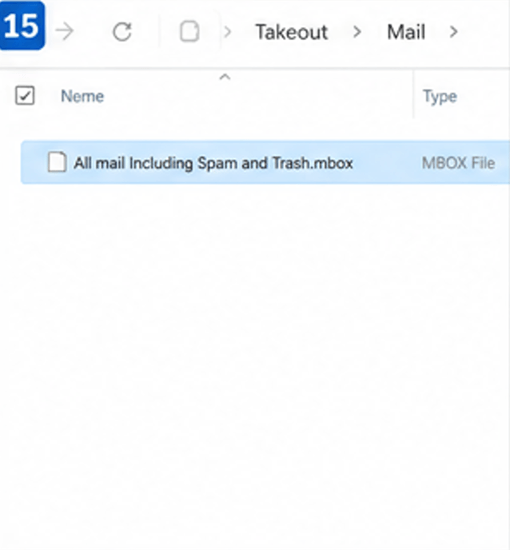 extract google takeout data in mbox file