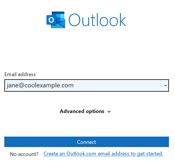 Enter your Office 365 webmail account