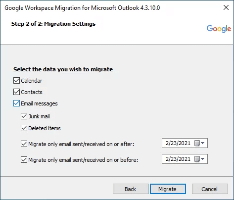 Choose the required data