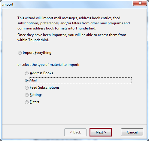 import pst to thunderbird