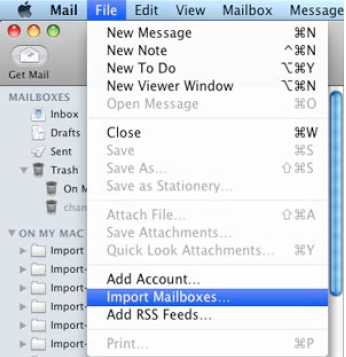 import mailboxes to apple mail