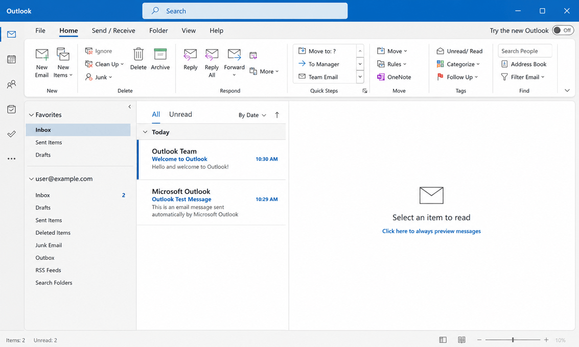 Launch the Classic Microsoft Outlook