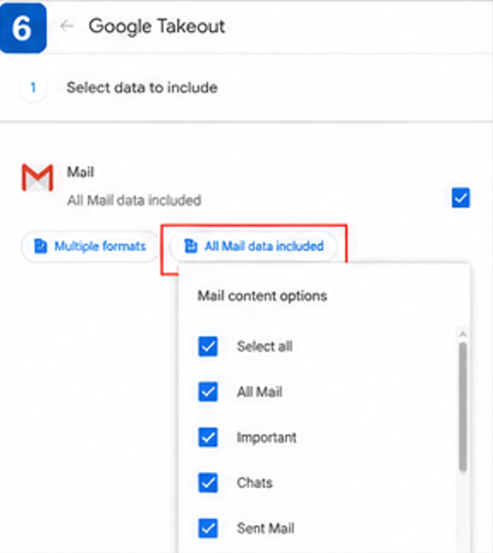 select gmail folders