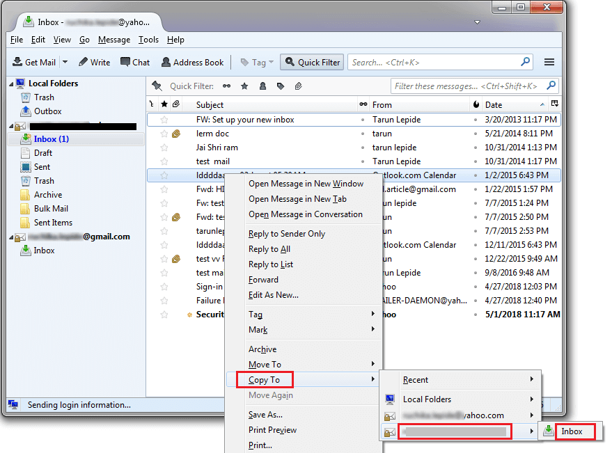 Import mbox to zimbra