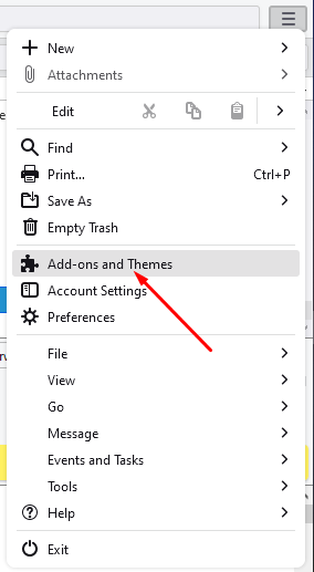 choose Add-ons and Themes