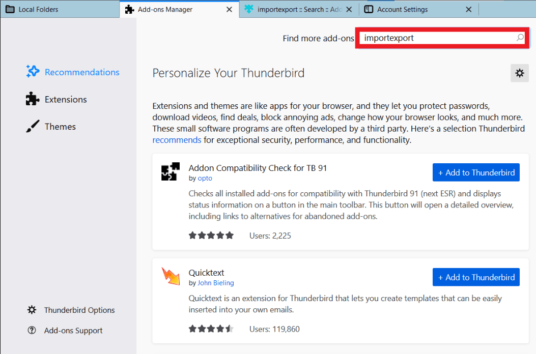 Search for ImportExportTools NG