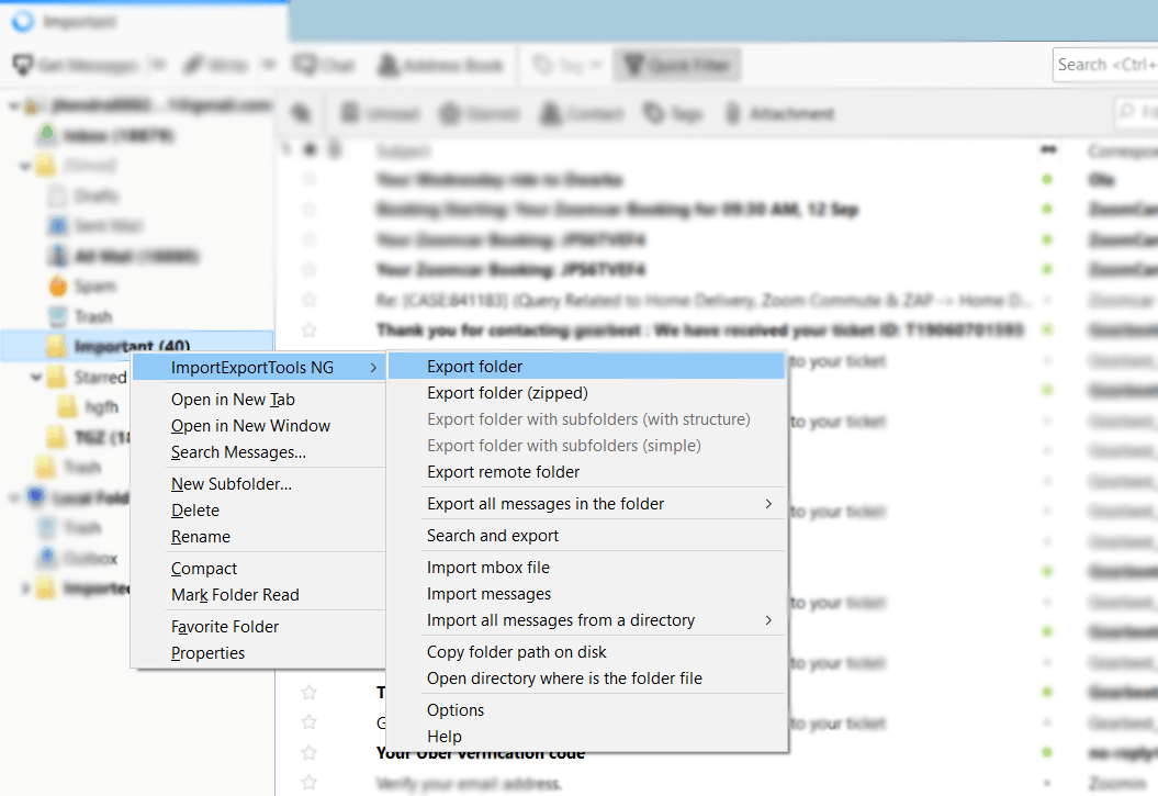 export emails from roundcube