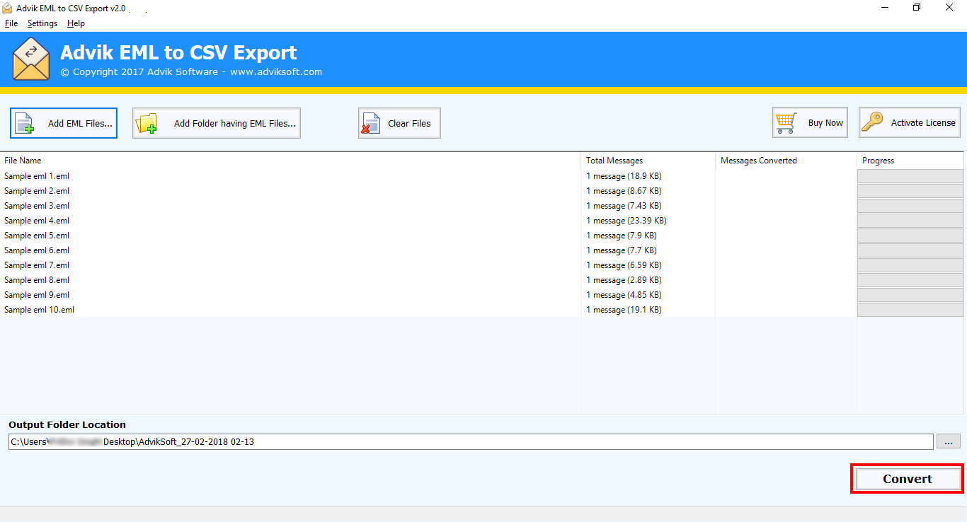 eml to csv converter