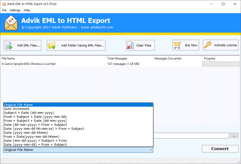 eml to html converter